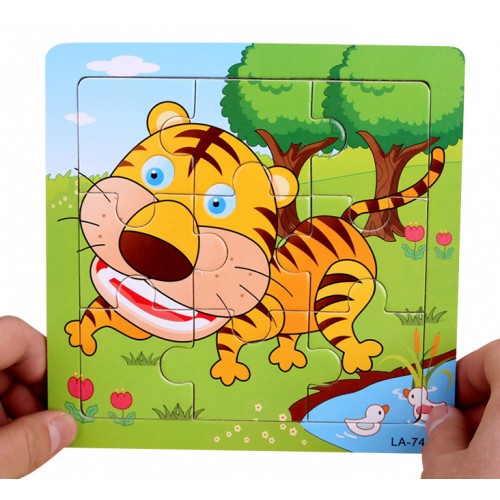 EVERY FAMILY - 24 Styles Wooden Kids Jigsaw Puzzles Toys With Animals The Tiger